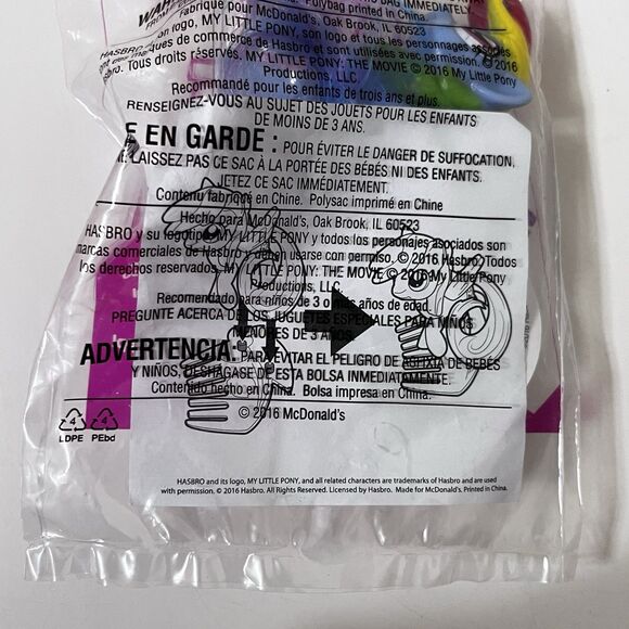 McDonald's My Little Pony The Movie Rainbow Dash Happy Meal Toy #3 Sealed 2016 - Picture 7 of 7